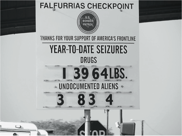 Falfurrias Checkpoint. Photo courtesy of Gloria Rubac, South Texas Human Rights Center, www.southtexashumanrights.org