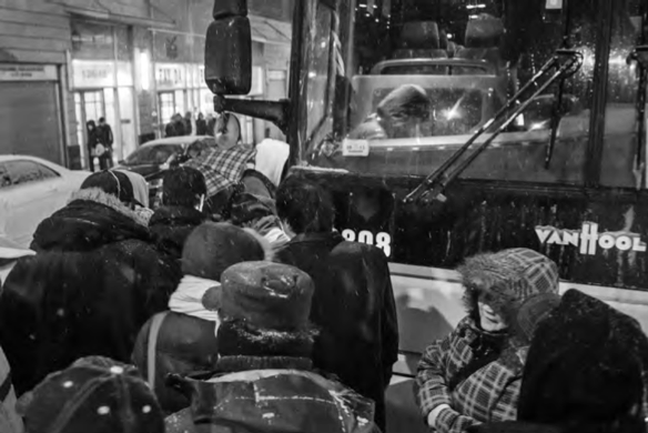 A group of Asian immigrants board the bus to Bethlehem, Pennsylvania. Photo by Yeong-Ung Yang.
